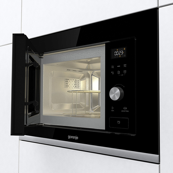 Cuptor cu microunde incorporabil GORENJE BMX201AG1BG, 20l, 800W, Grill, negru