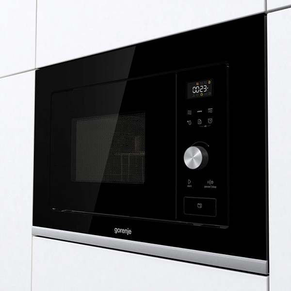 Cuptor cu microunde incorporabil GORENJE BMX201AG1BG, 20l, 800W, Grill, negru