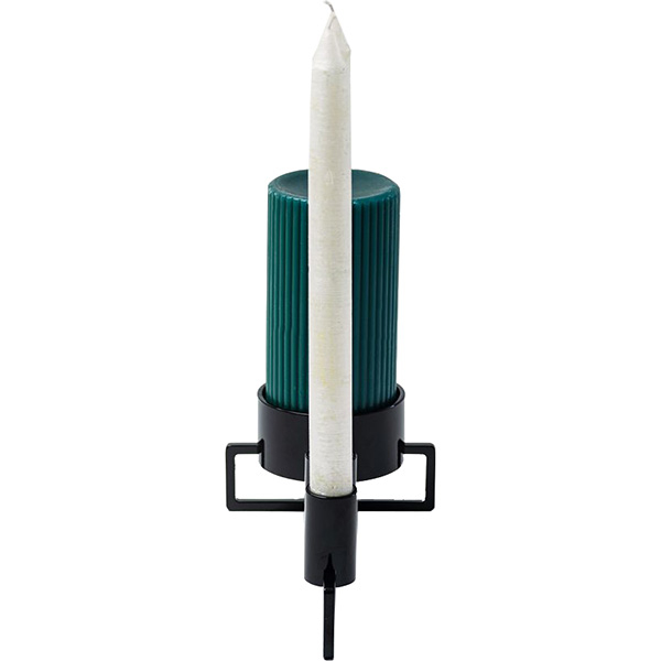 Suport lumanare Cross, 28 x 12 x 7.7 cm, negru lucios