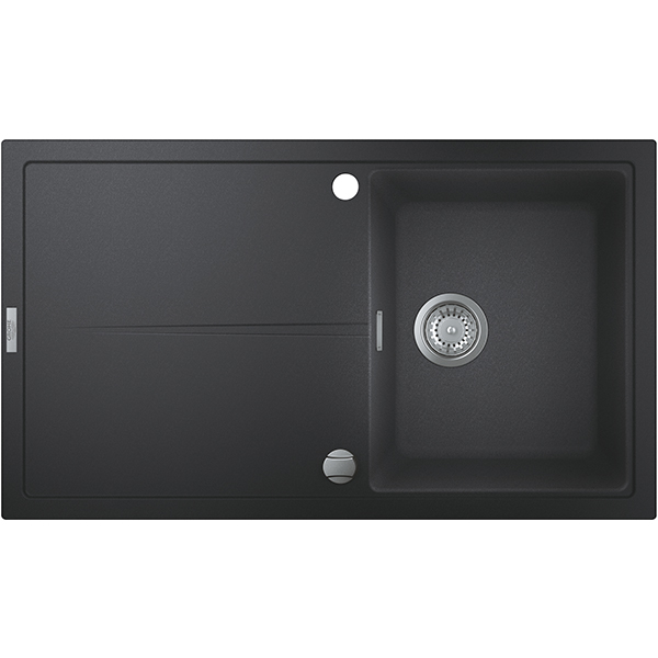 Chiuveta bucatarie GROHE K400 31640AP0, 1 cuva, picurator reversibil, compozit quartz, negru