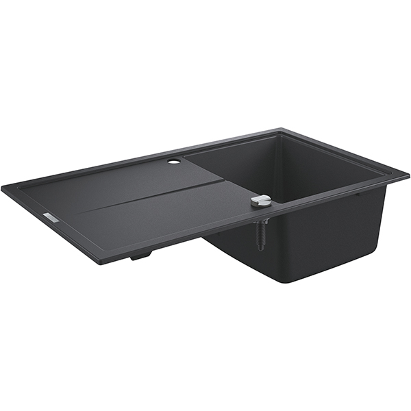 Chiuveta bucatarie GROHE K400 31640AP0, 1 cuva, picurator reversibil, compozit quartz, negru