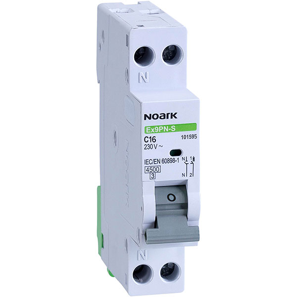 Siguranta automata modulara NOARK 101595, 1P + N, 16A, curba C