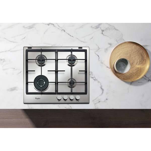 Plita incorporabila WHIRLPOOL GMA 6422/IX, Gaz, 4 arzatoare, Wok, inox