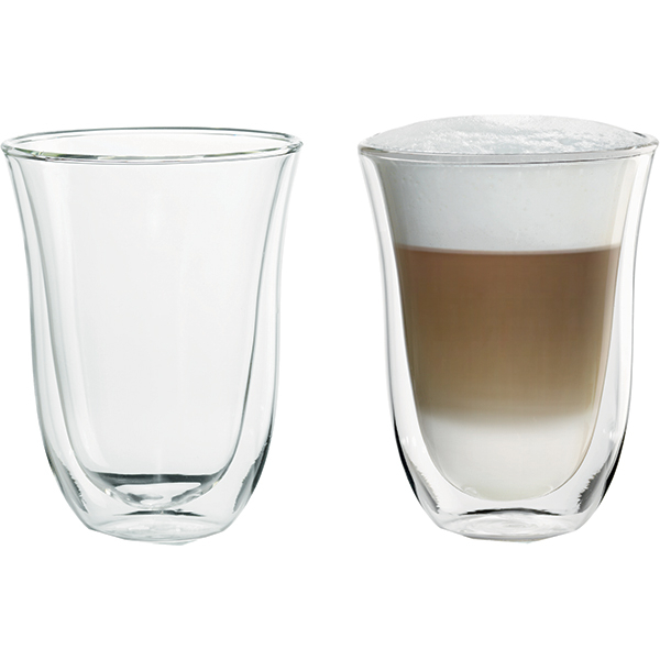 Set pahare cafea DELONGHI LATTEMACC, 2 piese, 330 ml, sticla