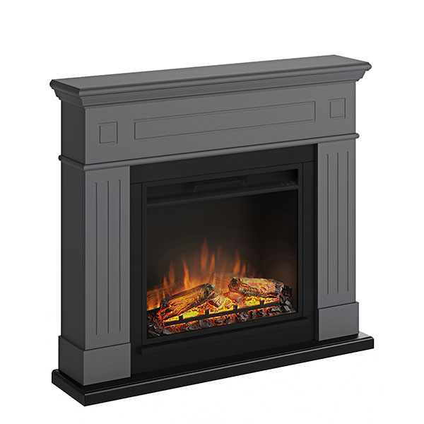 Semineu electric TAGU Larsen Solid Grey 1500W, Focar 3D, Telecomanda, Gri