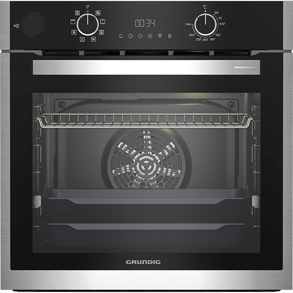 Cuptor incorporabil GRUNDIG GEBD19300B, Electric, Gatire cu abur, Autocuratare catalitica, 72 l, Clasa A+, HotAero Pro, negru-inox