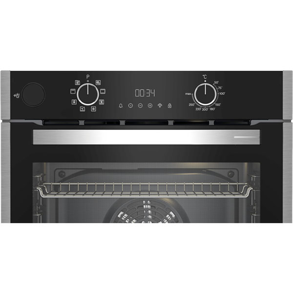 Cuptor incorporabil GRUNDIG GEBD19300B, Electric, Gatire cu abur, Autocuratare catalitica, 72 l, Clasa A+, HotAero Pro, negru-inox