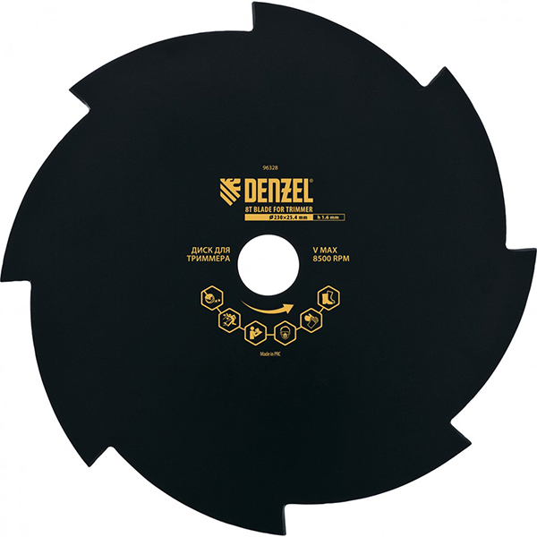 Disc motocoasa DENZEL 96328, 230 x2 5.4mm, grosime 1.6mm, 8 lame