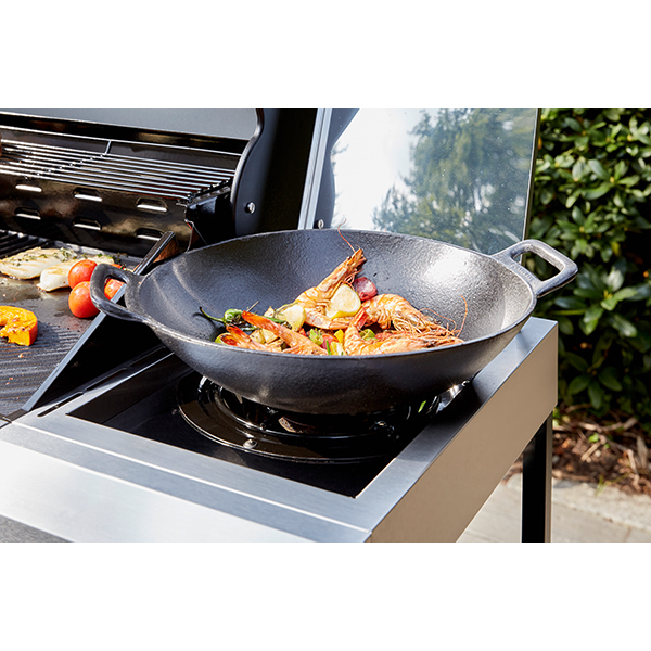 Gratar pe gaz LANDMANN 12120, 94 x 43 cm, 6+1 arzatoare, 8 role, argintiu