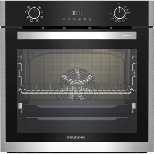 Cuptor incorporabil GRUNDIG GEBM19300BC, Electric, Autocuratare catalitica, 72 l, Clasa A+, HotAero Pro, negru-inox