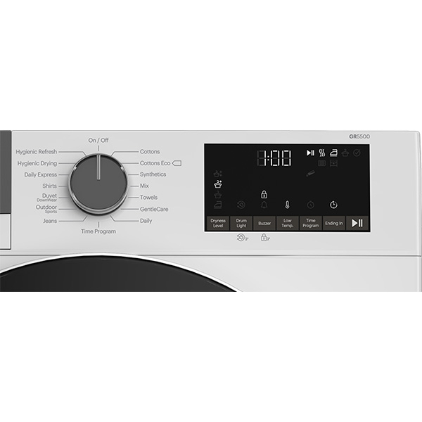 Uscator de rufe GRUNDIG GTP5923BN, Pompa de caldura, 9 kg, 15 programe, Clasa E, alb