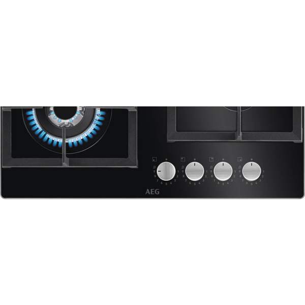Plita incorporabila AEG HKB64420NB, Gaz, 4 arzatoare, Wok, negru