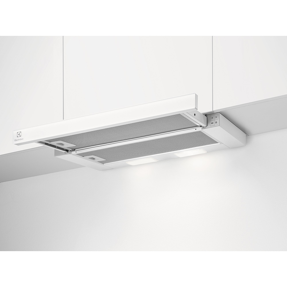 Hota incorporabila telescopica ELECTROLUX LFP326FW, 1 motor, 410 m3/h, L 60 cm, alb