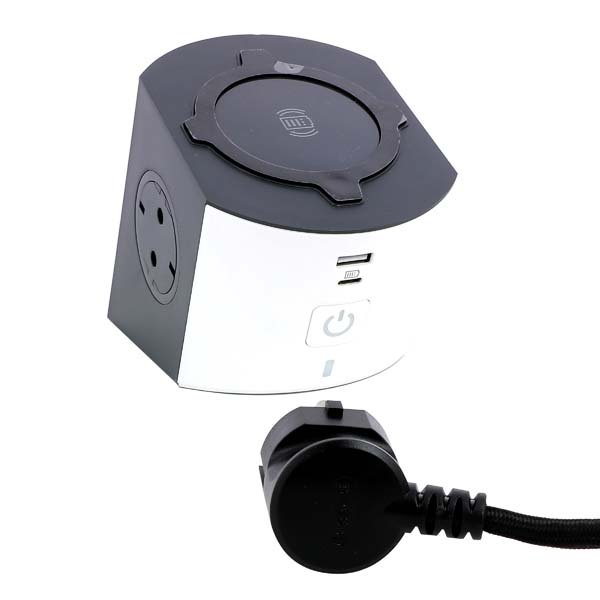 Prelungitor cu protectie LEGRAND L694506, 2 prize, 2 x USB, 2m, alb-gri inchis