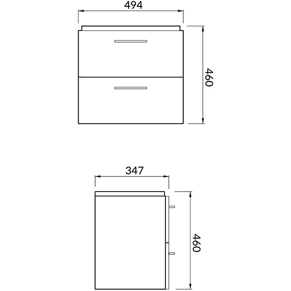 Set masca si lavoar Cersanit Lara Mille Slim, 49.4 x 34.7 x 46 cm, gri