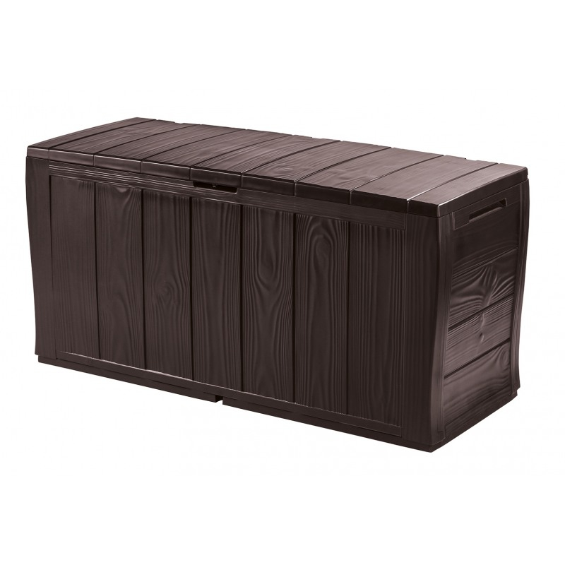 Lada depozitare gradina KETER Sherwood, polipropilena, 117 x 45 x 57.5 cm, maro inchis