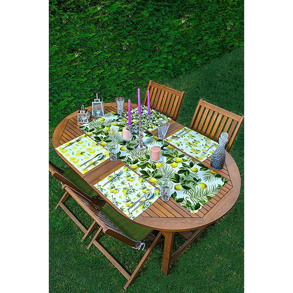 Suport farfurii si napron Lemon, 35 x 45 cm, 35 x 140 cm, 4 + 1 bucati, multicolor