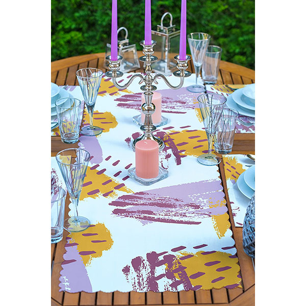 Suport farfurii si napron Pastel Modern, 35 x 45 cm, 35 x 140 cm, 4 + 1 bucati, multicolor