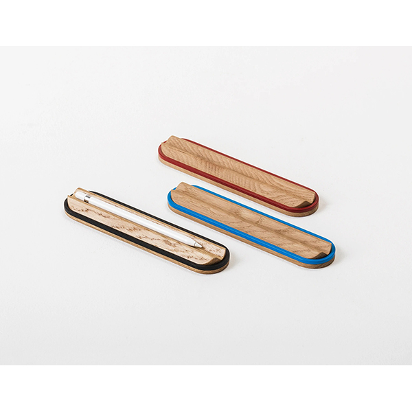 Suport instrumente de scris SPIN Ridge, lemn, albastru