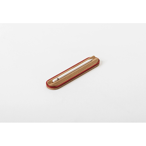 Suport instrumente de scris SPIN Ridge, lemn, rosu