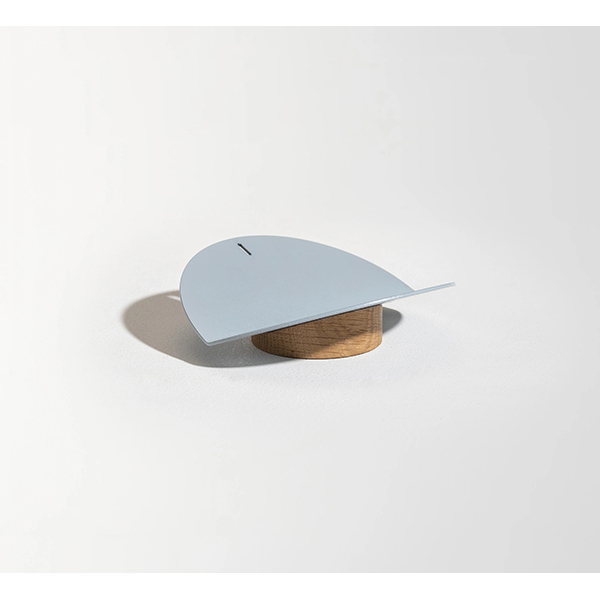 Suport accesorii birou SPIN Slide Circle, metal-lemn, Misty Grey
