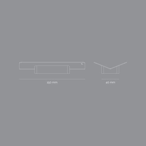 Suport accesorii birou SPIN Slide Rectangle, metal-lemn, alb