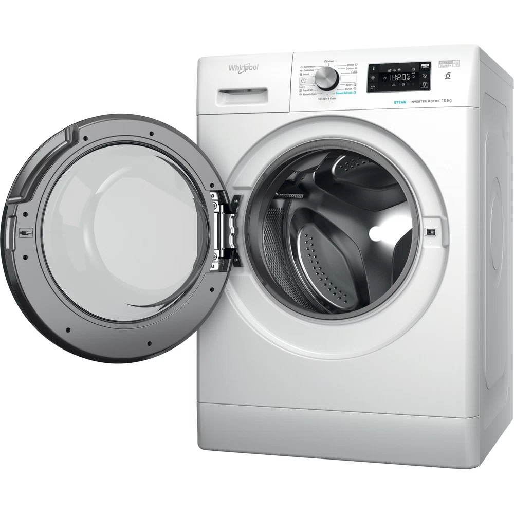 Masina de spalat rufe frontala WHIRLPOOL FFB 10469 BV EE, Steam, 6th Sense, 10 kg, 1400 rpm, Clasa A, alb