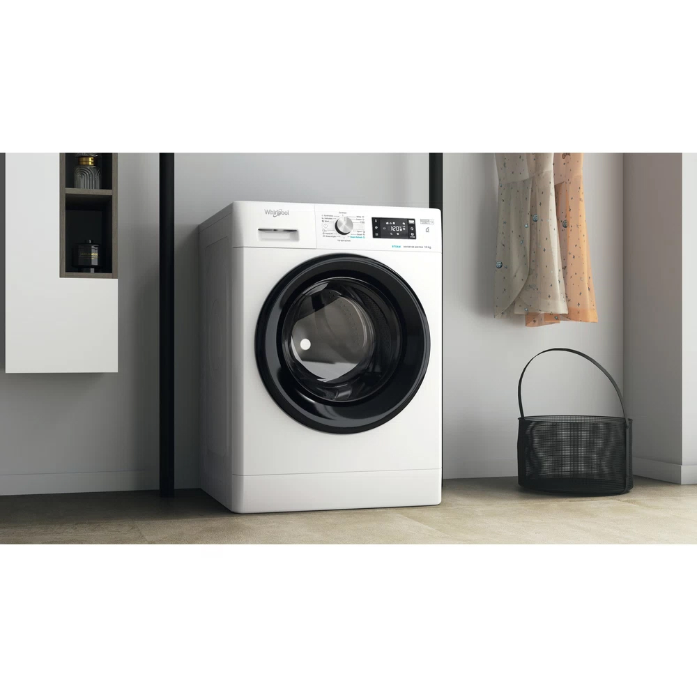 Masina de spalat rufe frontala WHIRLPOOL FFB 10469 BV EE, Steam, 6th Sense, 10 kg, 1400 rpm, Clasa A, alb