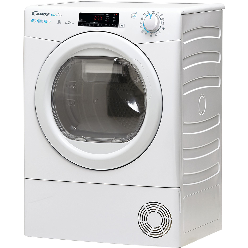 Uscator de rufe CANDY CSOE H10A2TE-S, Pompa de caldura, 10 kg, 14 programe, Clasa E, Wi-Fi, alb