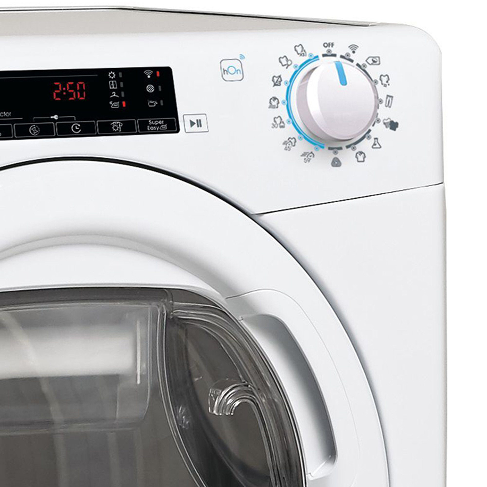 Uscator de rufe CANDY CSOE H10A2TE-S, Pompa de caldura, 10 kg, 14 programe, Clasa E, Wi-Fi, alb