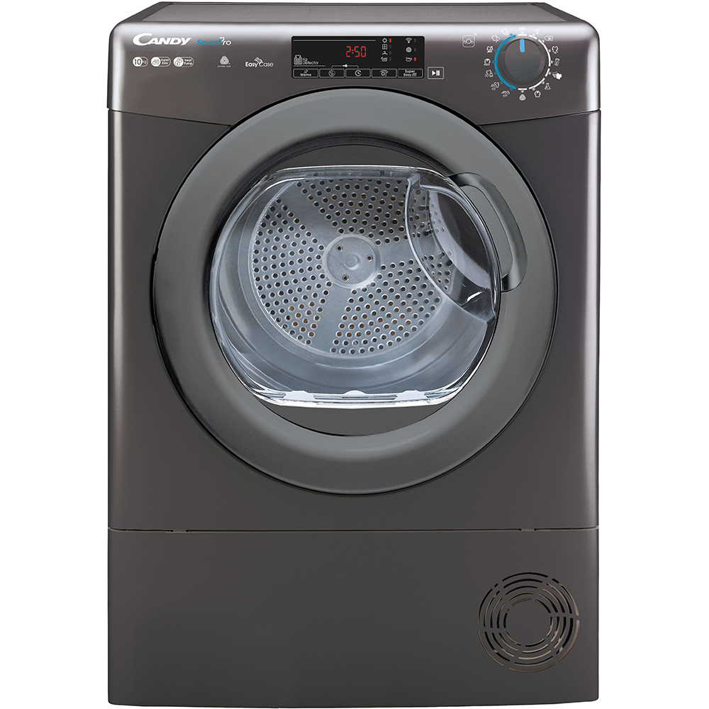 Uscator de rufe CANDY CSOE H10A2TRER-S, Pompa de caldura, 10 kg, 14 programe, Clasa E, Wi-Fi, negru