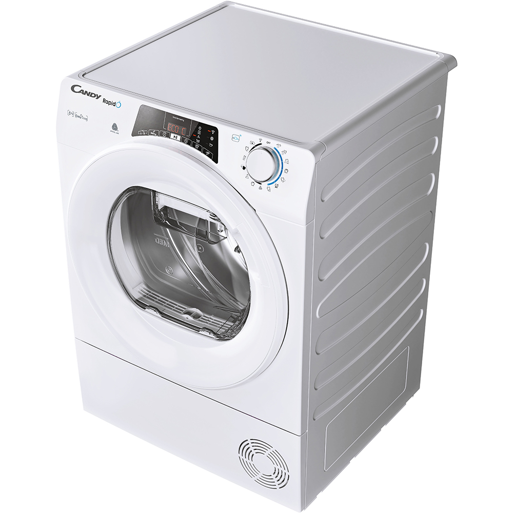 Uscator de rufe CANDY ROE H8A2TE-S, Pompa de caldura, 8 kg, 14 programe, Clasa E, Wi-Fi, alb