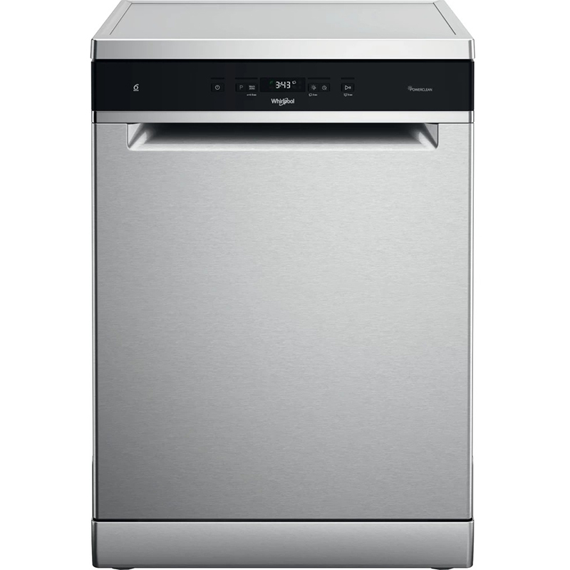 Masina de spalat vase independenta WHIRLPOOL WFC 3C26 P X, 6th Sense, 14 seturi, 8 programe, 60 cm, Clasa E, argintiu