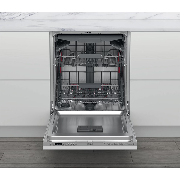 Masina de spalat vase incorporabila WHIRLPOOL WIC 3C33 PFE, 14 seturi, 8 programe, 60 cm, Clasa D, panou comanda argintiu