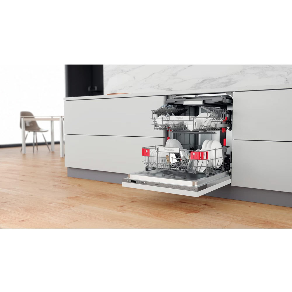 Masina de spalat vase incorporabila WHIRLPOOL WIO 3O540 PELG, 14 seturi, 10 programe, 60 cm, Clasa B, panou comanda inox