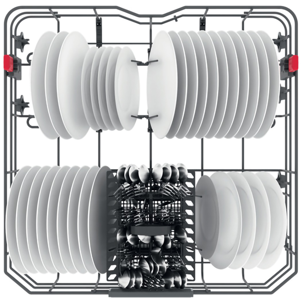 Masina de spalat vase incorporabila WHIRLPOOL WRIC 3C26  P, 14 seturi, 8 programe, 60 cm, Clasa E, panou comanda argintiu