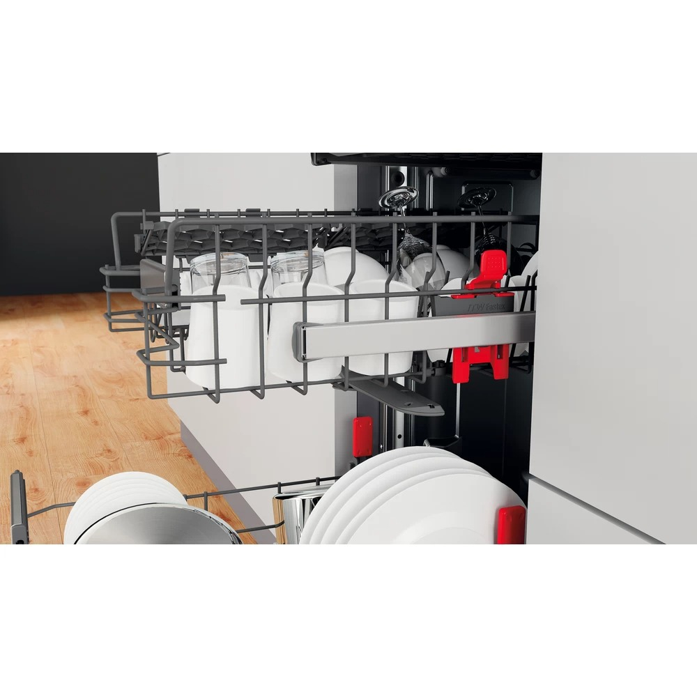 Masina de spalat vase incorporabila WHIRLPOOL WSIO 3O34 PFE X, 10 seturi, 8 programe, 45 cm, Clasa D, panou comanda gri