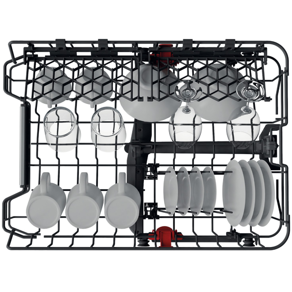 Masina de spalat vase incorporabila WHIRLPOOL WSIP 4O33 PFE, 6th Sense, 10 seturi, 9 programe, 45 cm, Clasa D, panou comanda negru