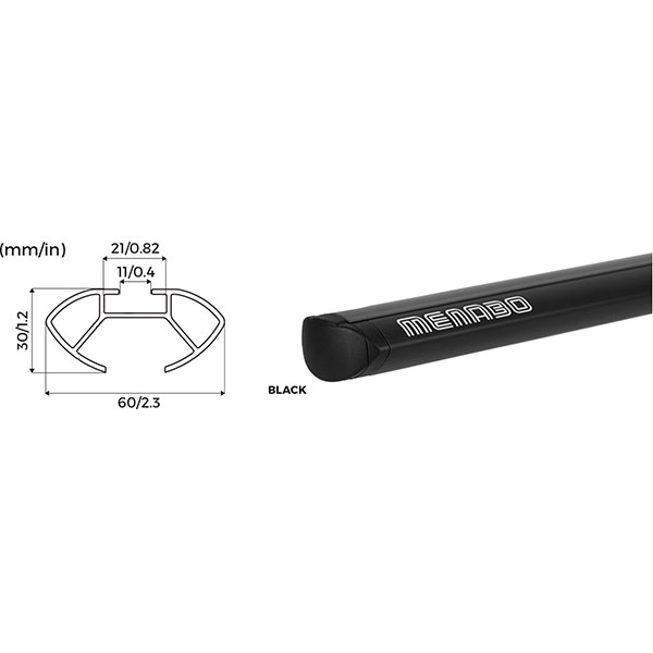 Bare transversale MENABO Delta, Renault Clio IV Sporter/Grand Tourer, 5 usi, 2013-2019, 119 cm