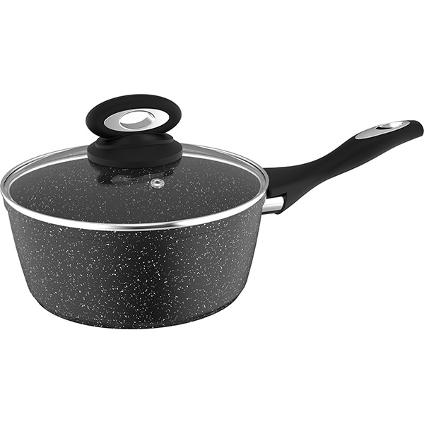 Cratita cu capac MYRIA MY4426, 2.8l, 20cm, aluminiu, negru