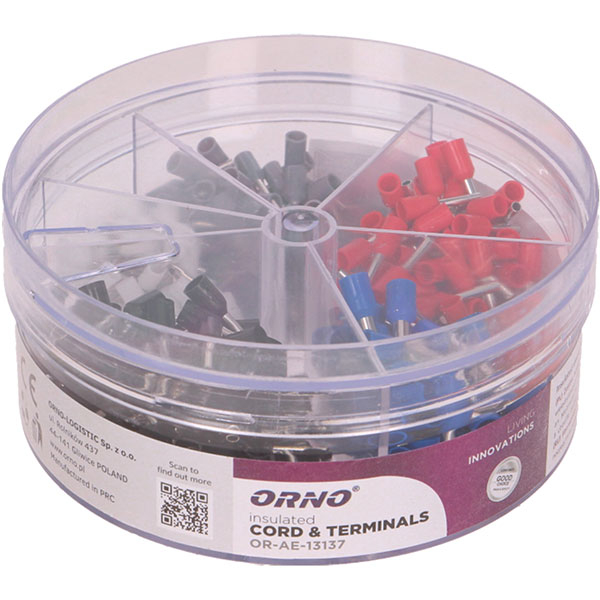 Set pini terminali ORNO OR-AE-13137, 0.50 mm - 2.50 mm, 400 buc, multicolor