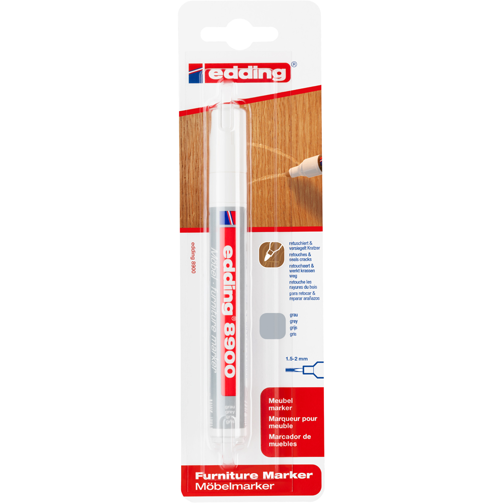 Marker retusuri mobilier lemn EDDING 8900, 1.5-2 mm, gri