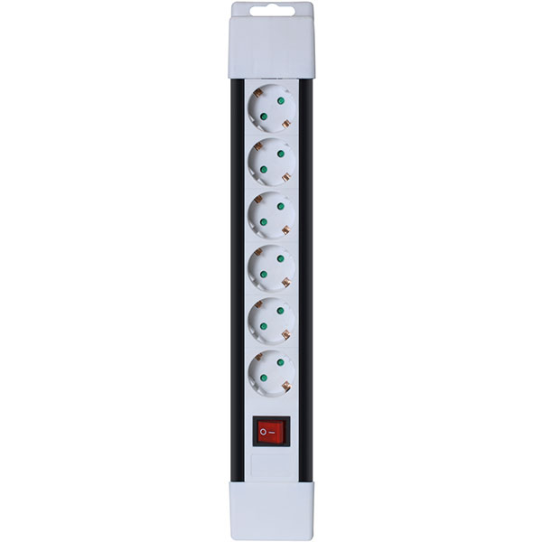 Prelungitor cu intrerupator HOME PNV 06K/WH, 6 prize, 2m