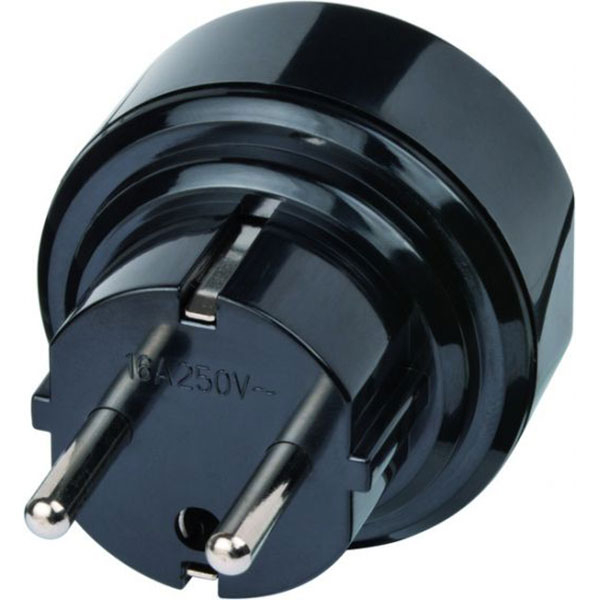 Adaptor priza BRENNENSTUHL 149816, UK - EU Schuko, plastic, negru