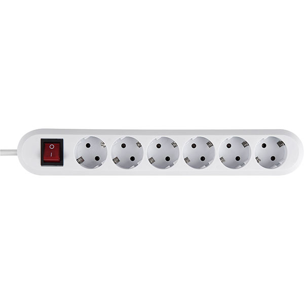 Prelungitor BACHMANN Smart 381.252K, 6 prize Schuko, 5m, intrerupator, alb