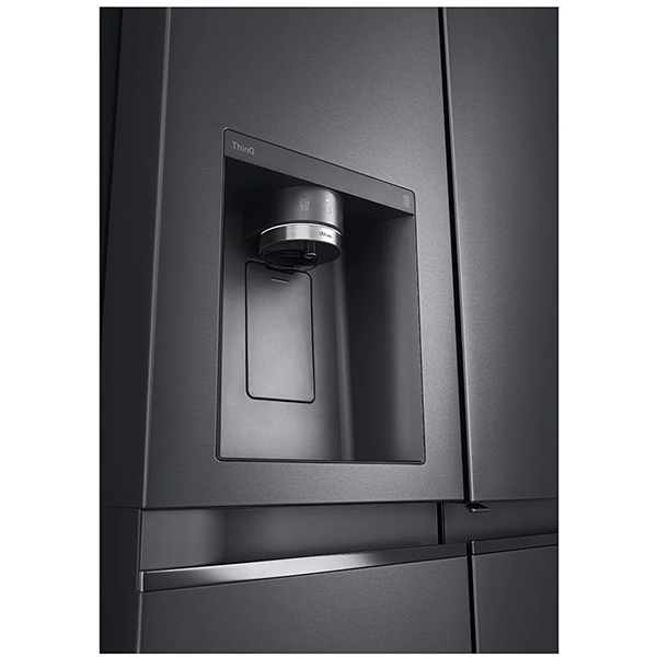 Side by Side LG GSJV91MCAE, Total No Frost, 635 l, H 179 cm, Clasa E, Dozator apa UVnano, DoorCooling+, ThinQ, negru