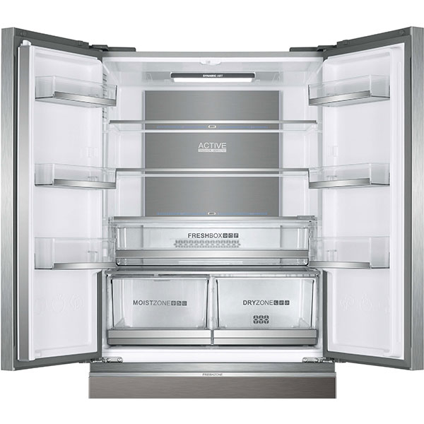 Side By Side HAIER HB18FGSAAA, No Frost, 539 l, H 190 cm, Clasa E, argintiu
