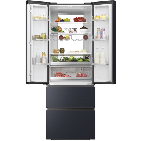 Side by Side HAIER HFW7720ENMB, No Frost, 477 l, H 201 cm, Clasa E, negru