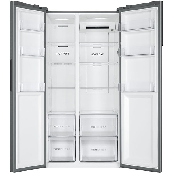 Side By Side HAIER HSR3918ENPG, No Frost, 528 l, H 178 cm, Clasa E, argintiu
