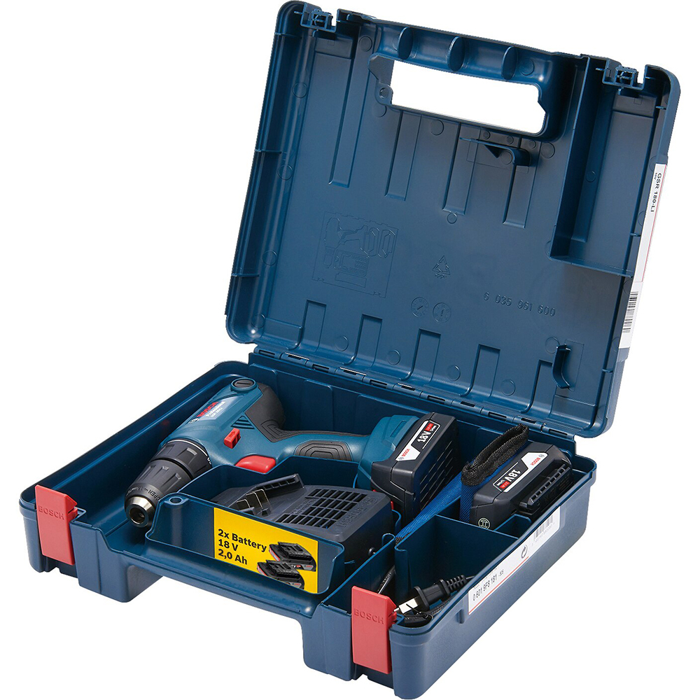 Masina de gaurit si insurubat (bormasina) BOSCH Professional GSR 180 Li 06019F8109, 18V, 1900RPM, 2 acumulatori, valiza transport